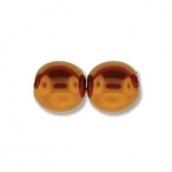 1 Strang - 08,0 mm Glaswachsperlen - burnt orange