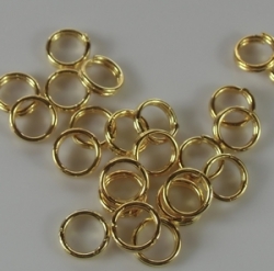 20 Stück Spaltringe 6,0 mm - goldfarben