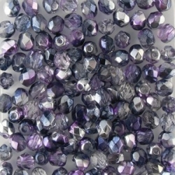 #102.04 50 Stück - 4,0 mm Glasschliffperlen - Crystal Half Labrador - Dual Coated - Pink/Lilac