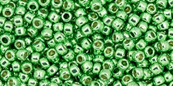 10 g TOHO Seed Beads 11/0 TR-11-PF587 - Permanent Finish - Galvanized Spring Green (A,C,D)