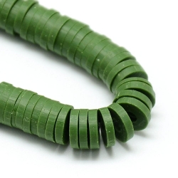 1 Strang Polyclay Katsuki Beads 6 mm - Dk Olive Green