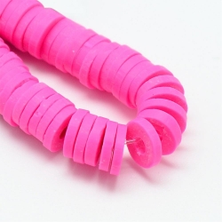 1 Strang Polyclay Katsuki Beads 6 mm - Deep Pink