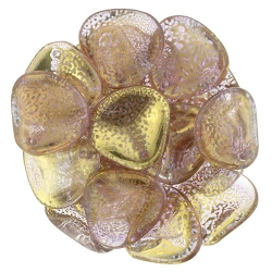 #13.01 25 Stck. Rose Petals 14*13mm - Gold - Hot Pink