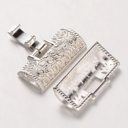 Fold Over Uhrenverschluss - 28x26x5 mm silberfarben