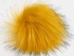 1 Stück Faux Fur PomPom - gold black