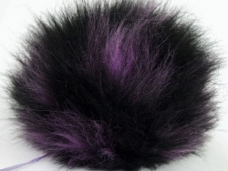 1 Stück Faux Fur PomPom - lilac black