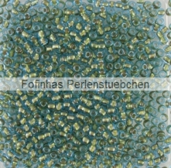 10 g TOHO Seed Beads 11/0 TR-11-1014 - Inside Color Aqua-Gold Metallic Lined (E)