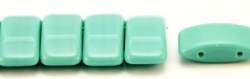 #05.00 - 10 Stück Zweiloch-Glasperle 9x17 mm - Opaque Green Turquoise