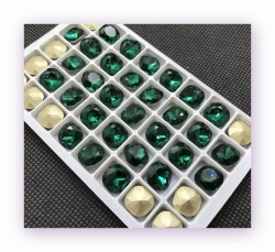 1 Glas-Square Ø 12x12 mm - emerald