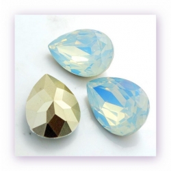 1 Resin Tear Stone, 18x25 mm - White Opal