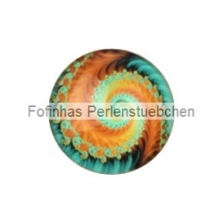 1 Stück Glascabochon Ø 25 mm Crystal mit Grafik "Wirbel" verschiedene Varianten