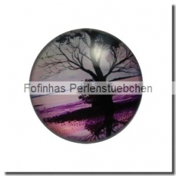 1 Stück Glascabochon Ø 30 mm Crystal mit Grafik "Spiegelung" verschiedene Varianten