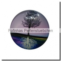 1 Stück Glascabochon Ø 30 mm Crystal mit Grafik "Spiegelung" verschiedene Varianten