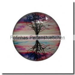 1 Stück Glascabochon Ø 30 mm Crystal mit Grafik "Spiegelung" verschiedene Varianten