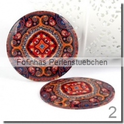 1 Stück Glascabochon Ø 58 mm Crystal mit Grafik verschiedene Varianten