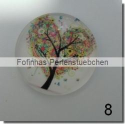 1 Stück Glascabochon Ø 25 mm Crystal mit Grafik "Bäume" verschiedene Varianten