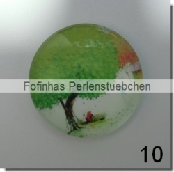 1 Stück Glascabochon Ø 25 mm Crystal mit Grafik "Bäume" verschiedene Varianten