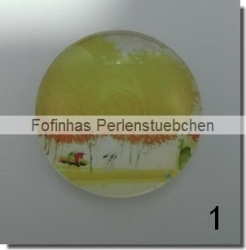 1 Stück Glascabochon Ø 25 mm Crystal mit Grafik "Bäume" verschiedene Varianten