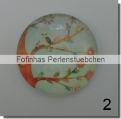 1 Stück Glascabochon Ø 25 mm Crystal mit Grafik "Bäume" verschiedene Varianten