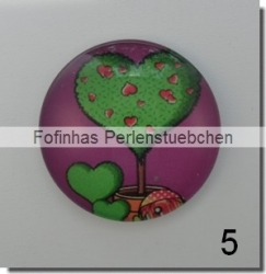 1 Stück Glascabochon Ø 25 mm Crystal mit Grafik "Bäume" verschiedene Varianten