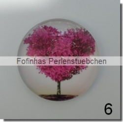 1 Stück Glascabochon Ø 25 mm Crystal mit Grafik "Bäume" verschiedene Varianten