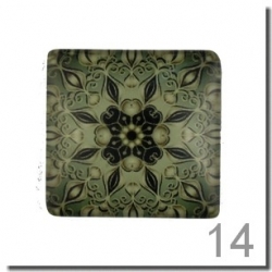 1 Stück Glascabochon Ø 25x25 mm Crystal mit Grafik verschiedene Varianten