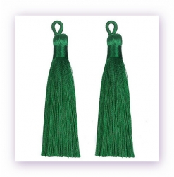 1 Stück Textil-Quaste (ca. 9,0cm)  - mit Öse - green