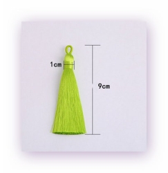 1 Stück Textil-Quaste (ca. 9,0cm) - mit Öse - green