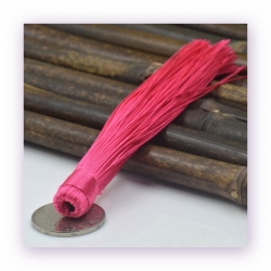 1 Stück Textil-Quaste (ca. 12,0cm) - zum Einkleben - pink