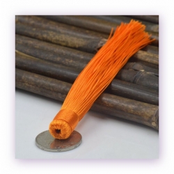 1 Stück Textil-Quaste (ca. 12,0cm) - zum Einkleben - orange