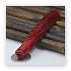 1 Stück Textil-Quaste (ca. 12,0cm) - zum Einkleben - dk red