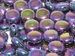 #02.03 - 25 Stück DiscDuo Beads 6x4 mm - Jet Purple Iris