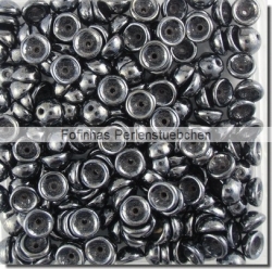 #04.02 - 50 Stück Teacup Beads 2x4 mm - Jet Hematite