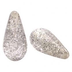 #04.01 - 1 Stück Polaris-Elements Perlen Tropfen Paipolas - Ø 20x10 mm - shiny lt silver shade