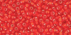 10 g TOHO Seed Beads 11/0 TR-11-0025 Siam Ruby Light Silver-Lined (A,D)