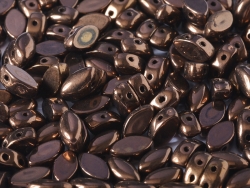 #03.02 - 25 Stück Irisduo Beads 4x7 mm - Jet Bronze