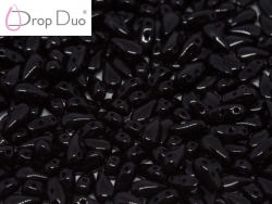 #03.00 - 25 Stück DropDuo Beads 3x6 mm - Jet