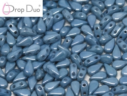 #02.05 - 25 Stück DropDuo Beads 3x6 mm - Chalk White Baby Blue Luster
