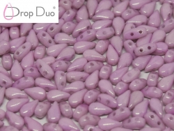 #02.06 - 25 Stück DropDuo Beads 3x6 mm - Chalk White Lila Luster