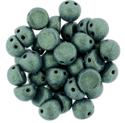 #03.03 25 Stck. 2-Hole CzechMates Cabochon 7mm - Metallic Suede - Lt Green