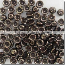 #04.01 - 50 Stück Teacup Beads 2x4 mm - Jet Bronze Picasso