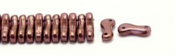 #00.00 - 50 Stück Link Beads 3x10 mm - Amethyst Copper Luster