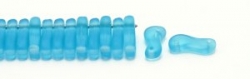 #00.00 - 50 Stück Link Beads 3x10 mm - Blue Turquoise Transparent Matte