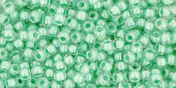 10 g TOHO Seed Beads 11/0 TR-11-0354 - Inside-Color Crystal/Mint Julep Lined (E)