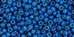 10 g TOHO Seed Beads 11/0 TR-11-PF585 F - Permanent Finish - Matte Galvanized Royal Blue (Ocean Blue) (A,C,D)