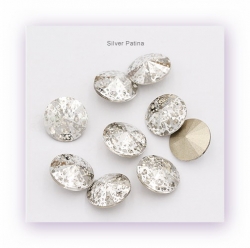1 Glas-Rivoli 14 mm - Patina - crystal/silver