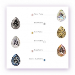 1 Glas-Tropfen Ø 18x13 mm "Patina" - crystal/gold