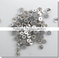 30 Stück Glas-Flatback Xilion Lochrose Ø 3 mm - crystal