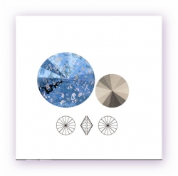 1 Glas-Rivoli 12 mm - Patina - crystal/blue