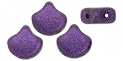 #03.12 - 25 Stück Matubo Ginko Leaf Bead 7.5x7.5mm - Jet Metallic Suede Purple